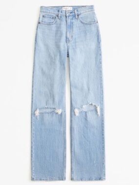 Abercrombie The Loose Jeans Curve Love Women’s Size 30 10 Short High Rise Light